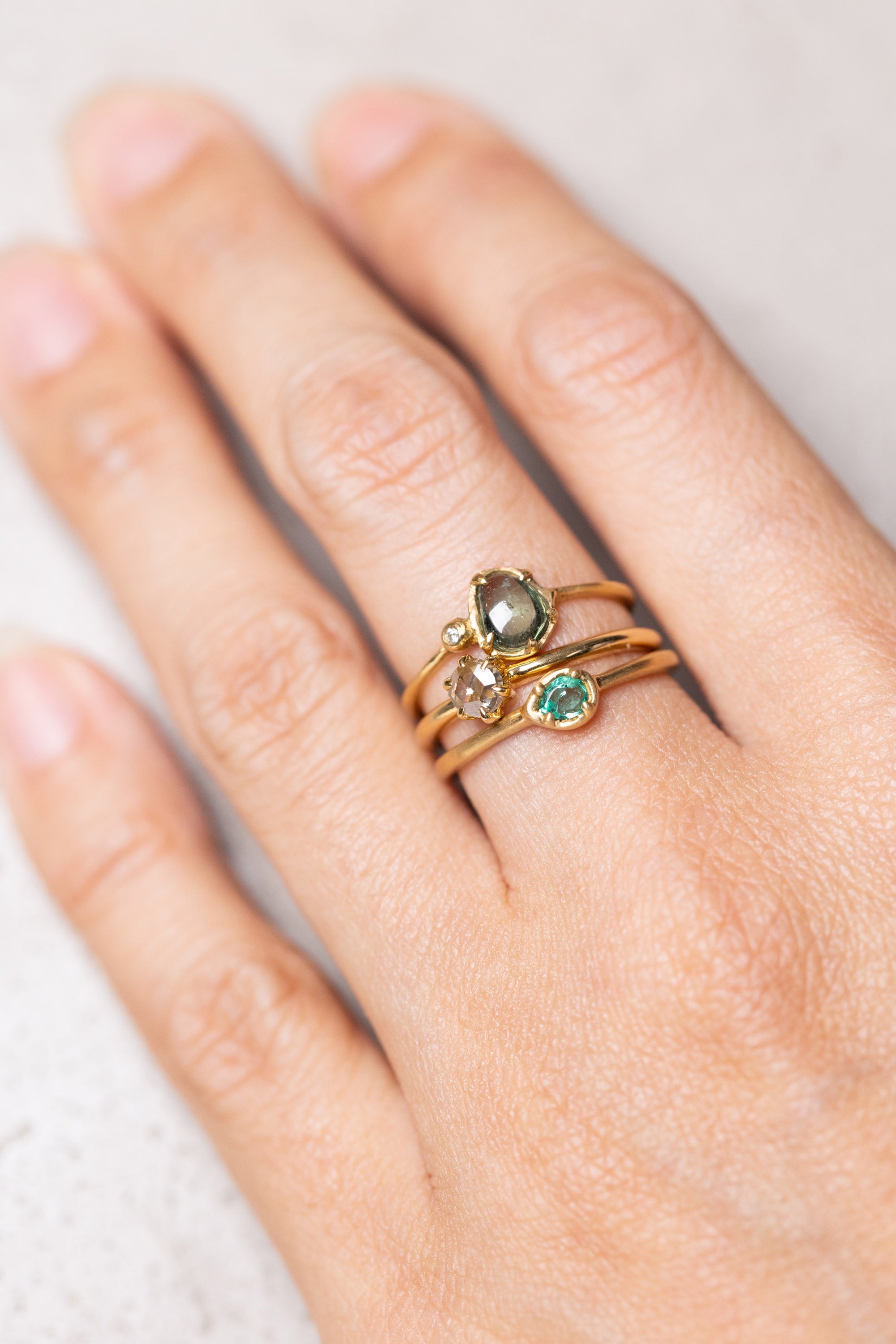 Small Pear Shape Emerald Ring (18k)