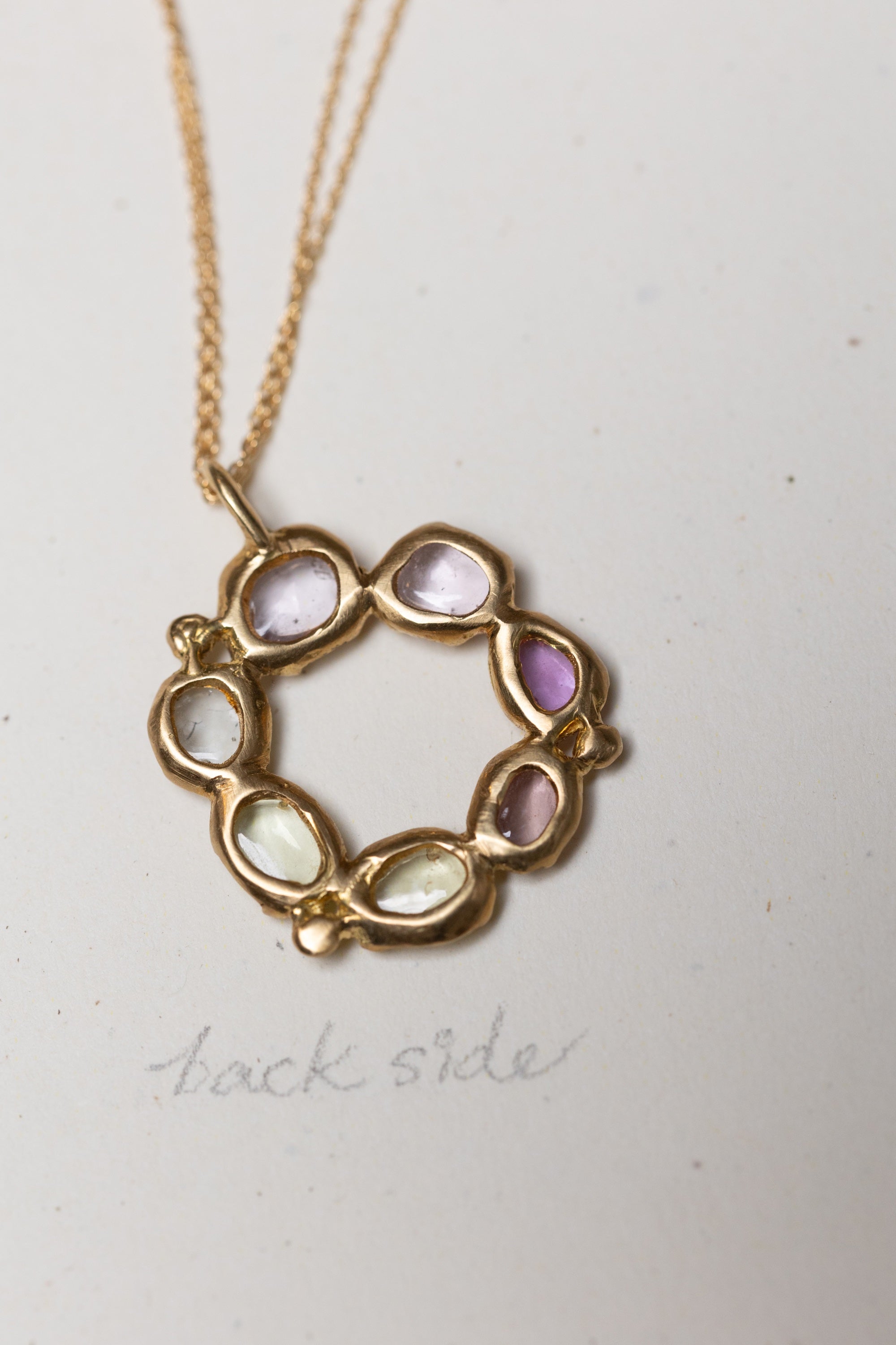 Rainbow Circle Sapphire Necklace (18k)