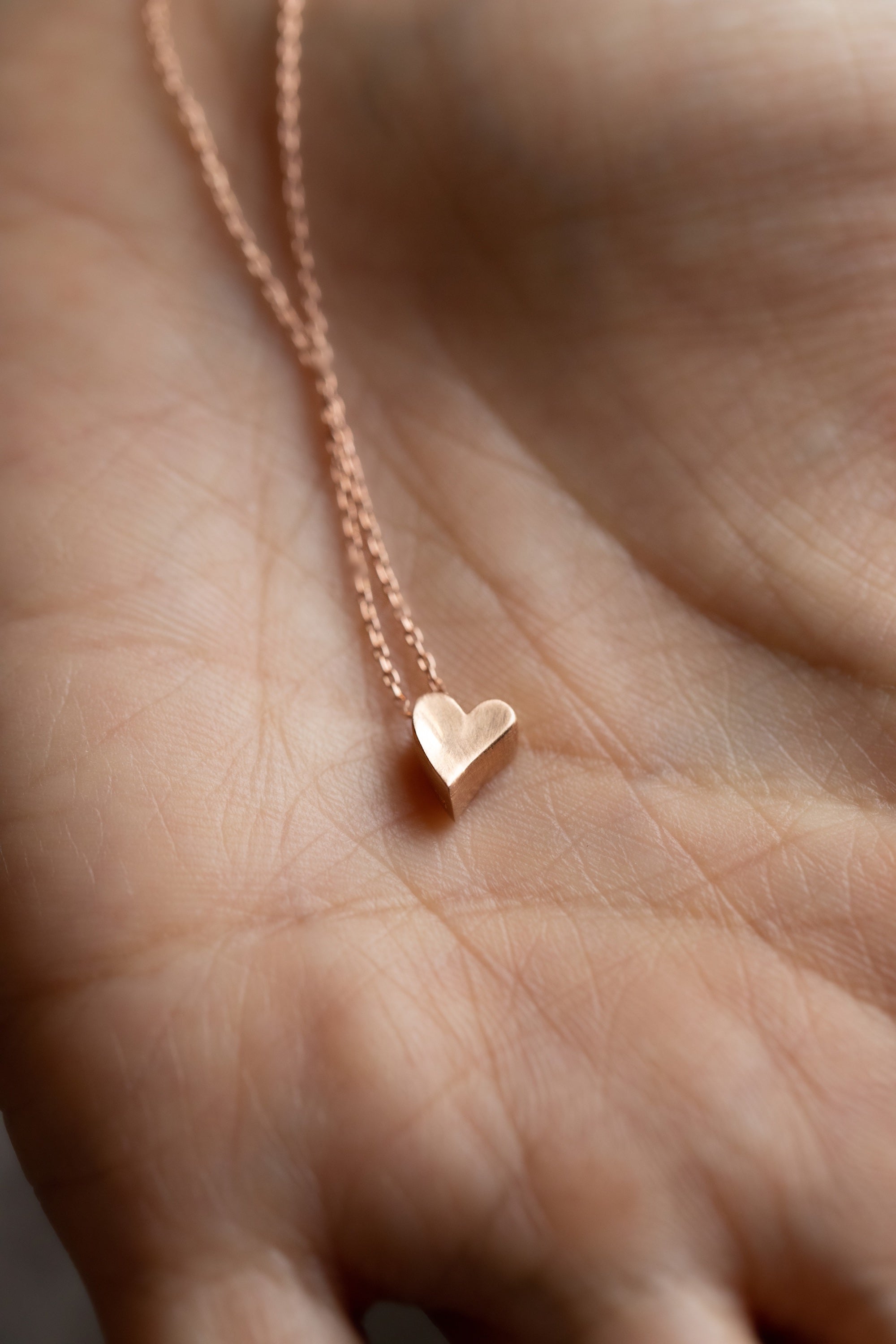 Tiny Heart Rose Gold Heart Necklace