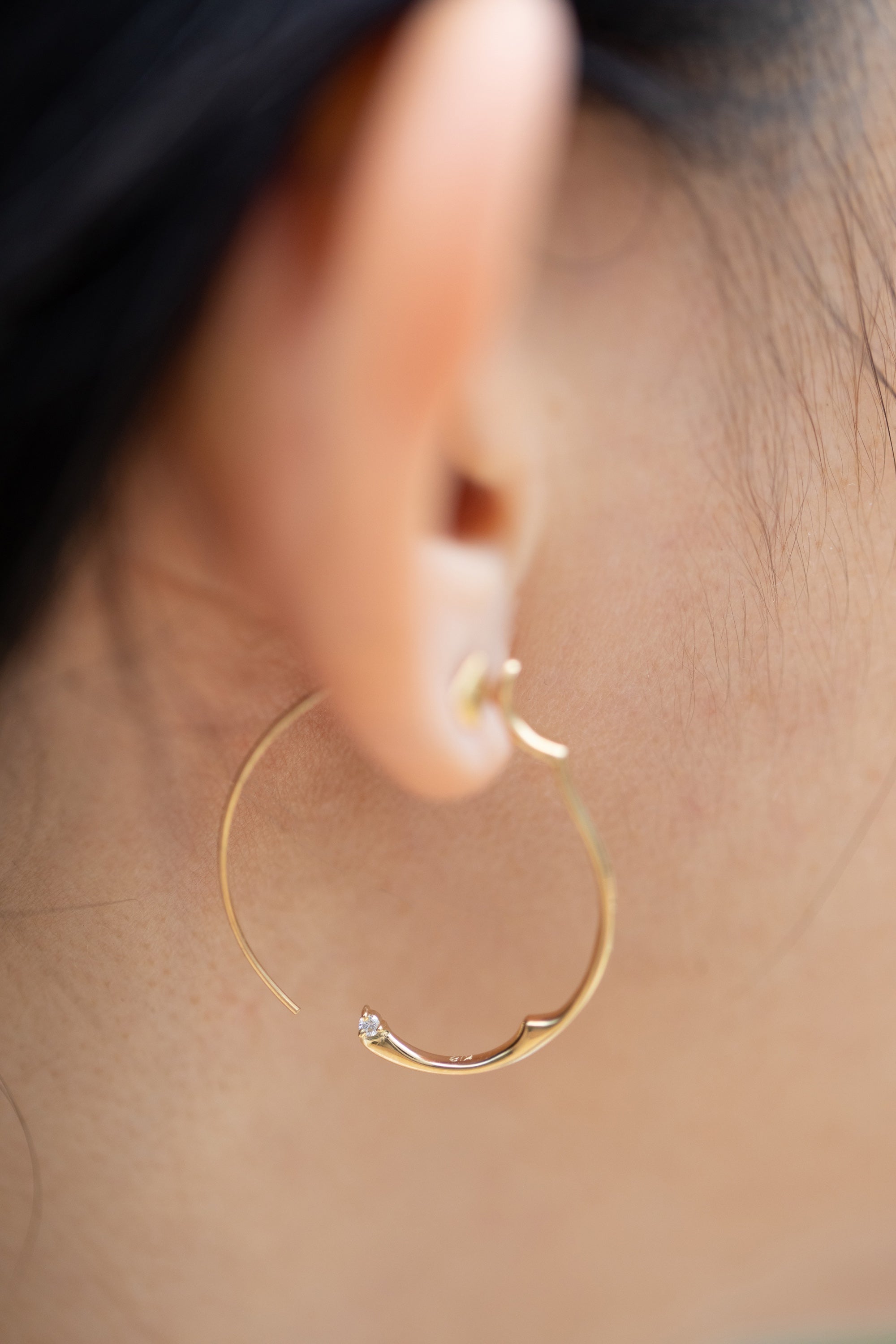 Gold Arabesque Hoop Earrings
