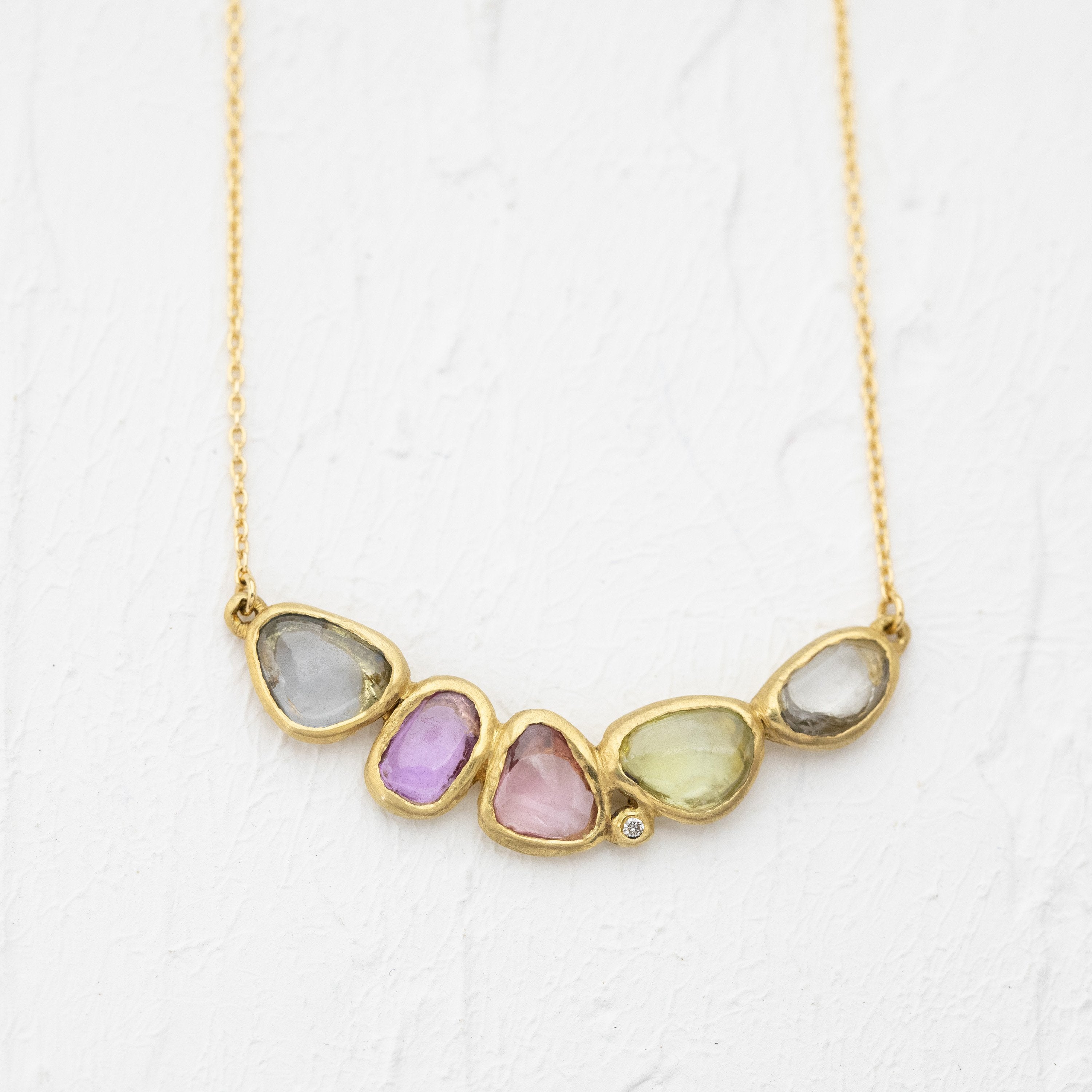 Rainbow Pebbles Necklace (18k)