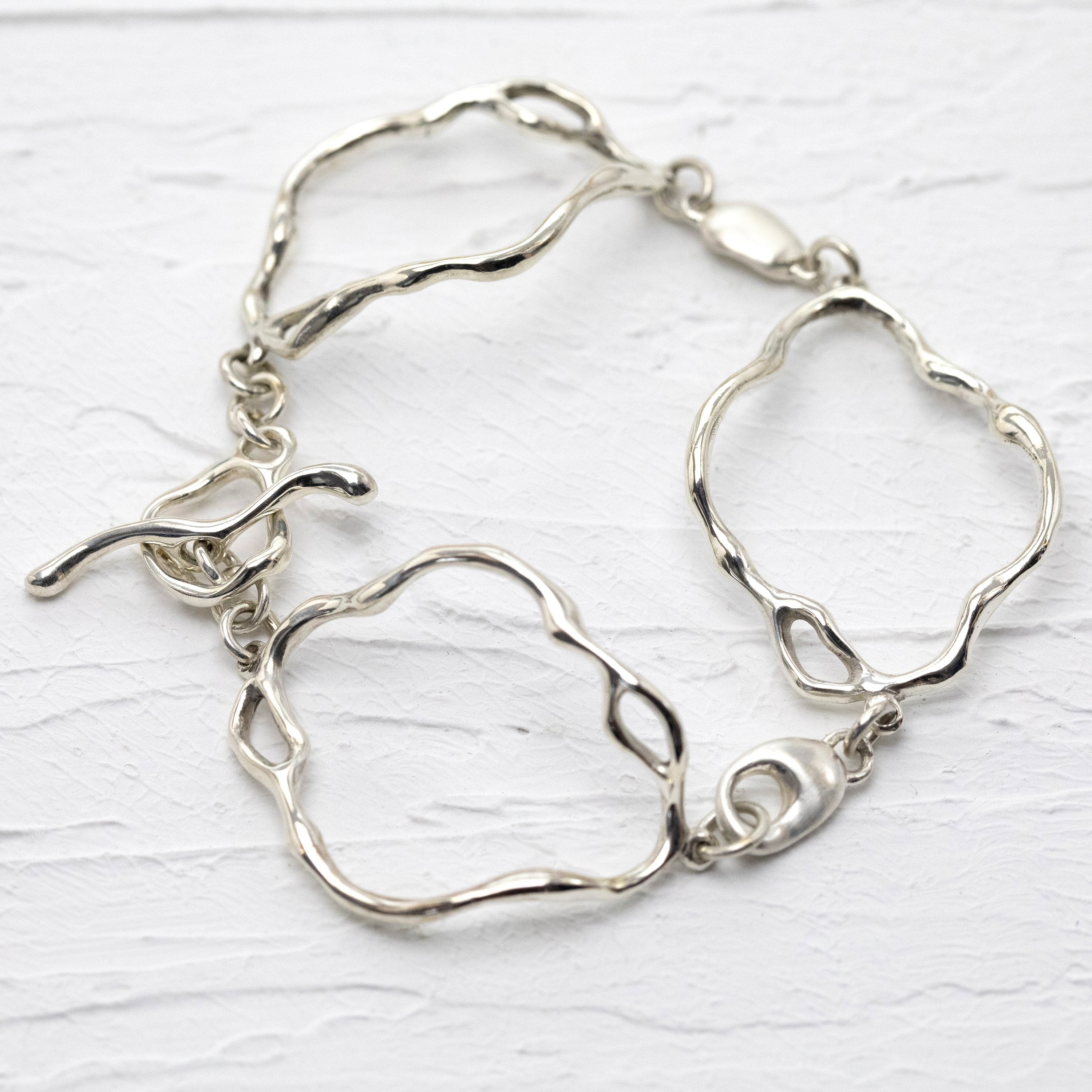 Oval Water Shape Bracelet with Toggle Clasp