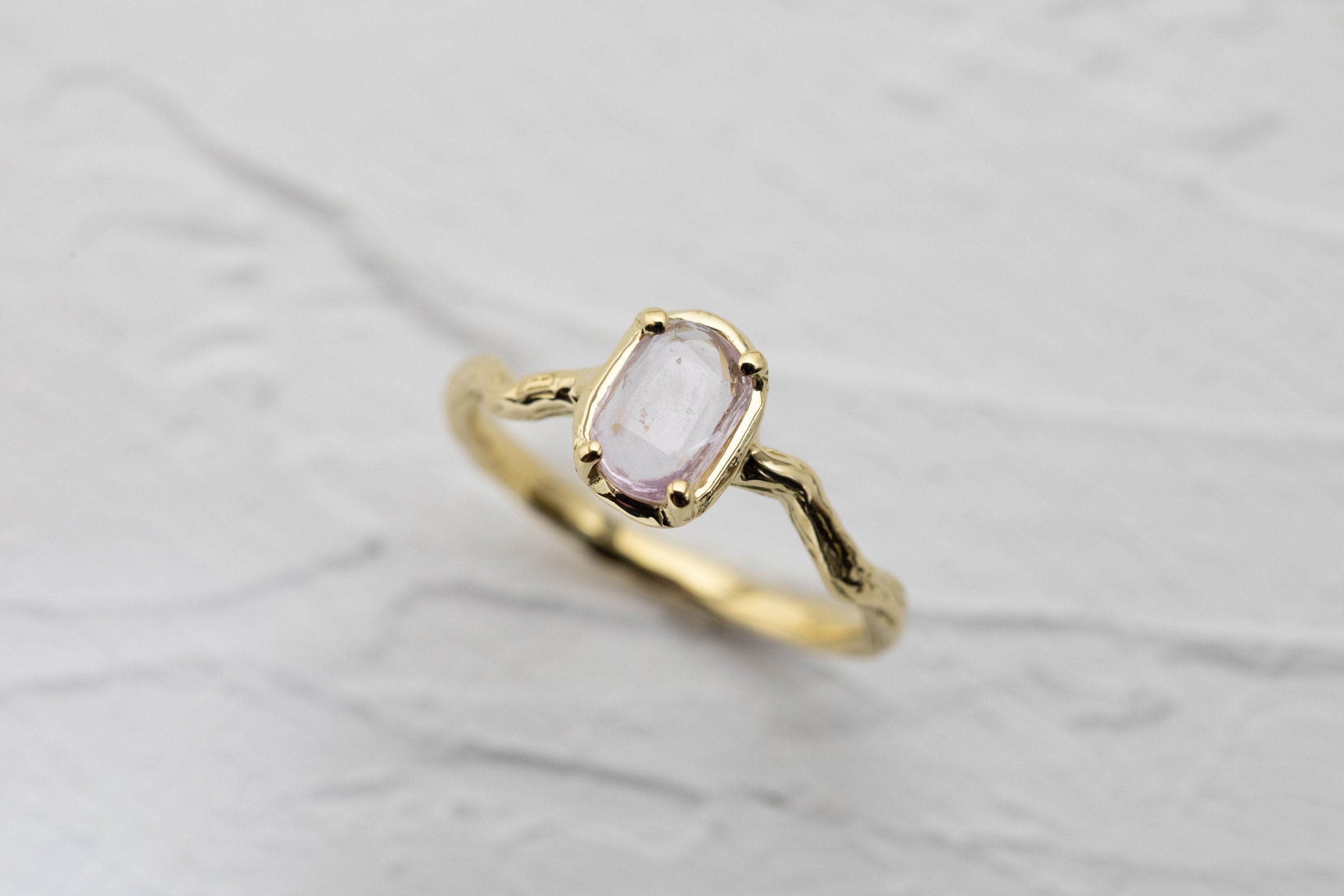 Pink Sapphire on Branch Ring (18k)