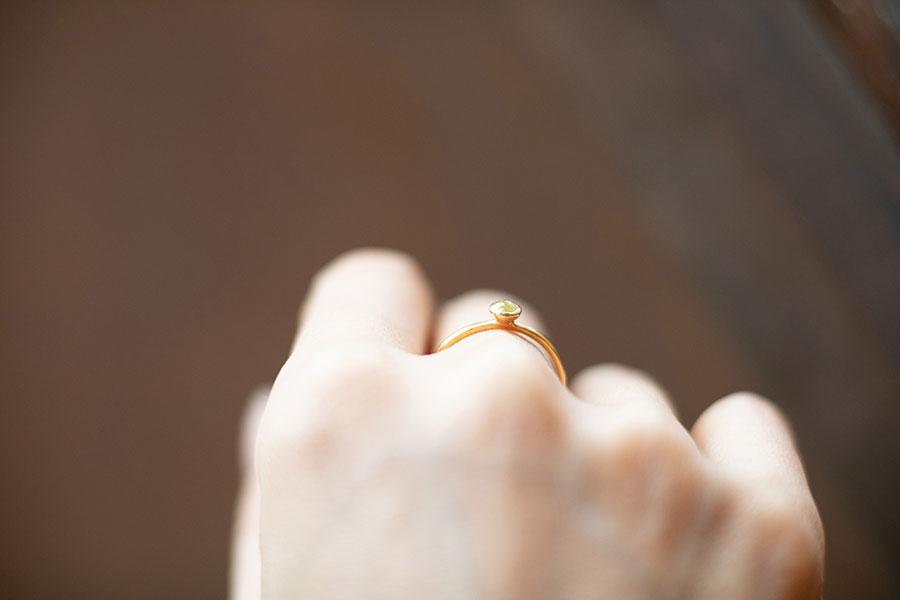Small Rustic Yellow Diamond Ring (18k)