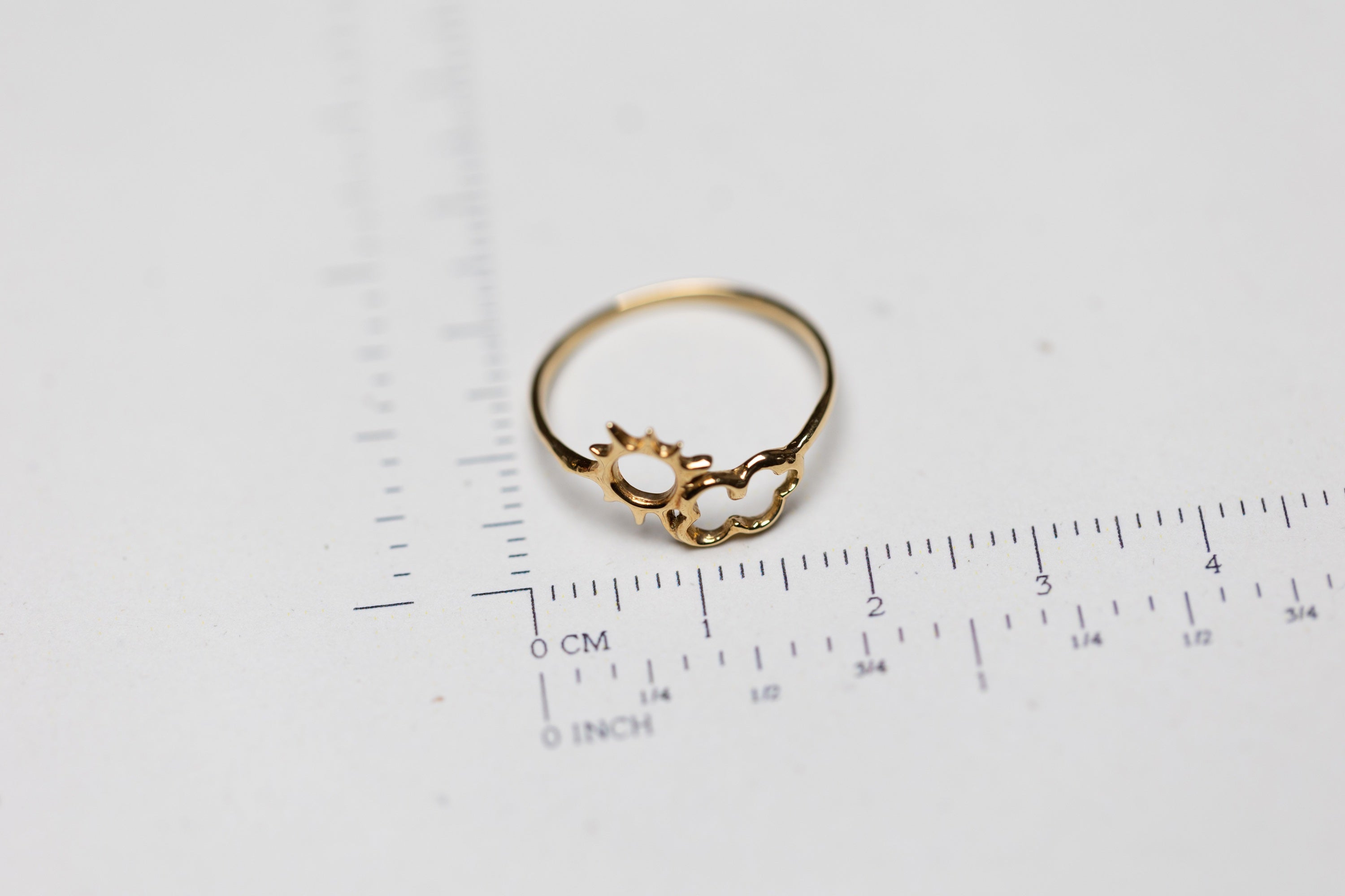 Sun is Always Shining Above Rainy Clouds Gold Ring (18k)