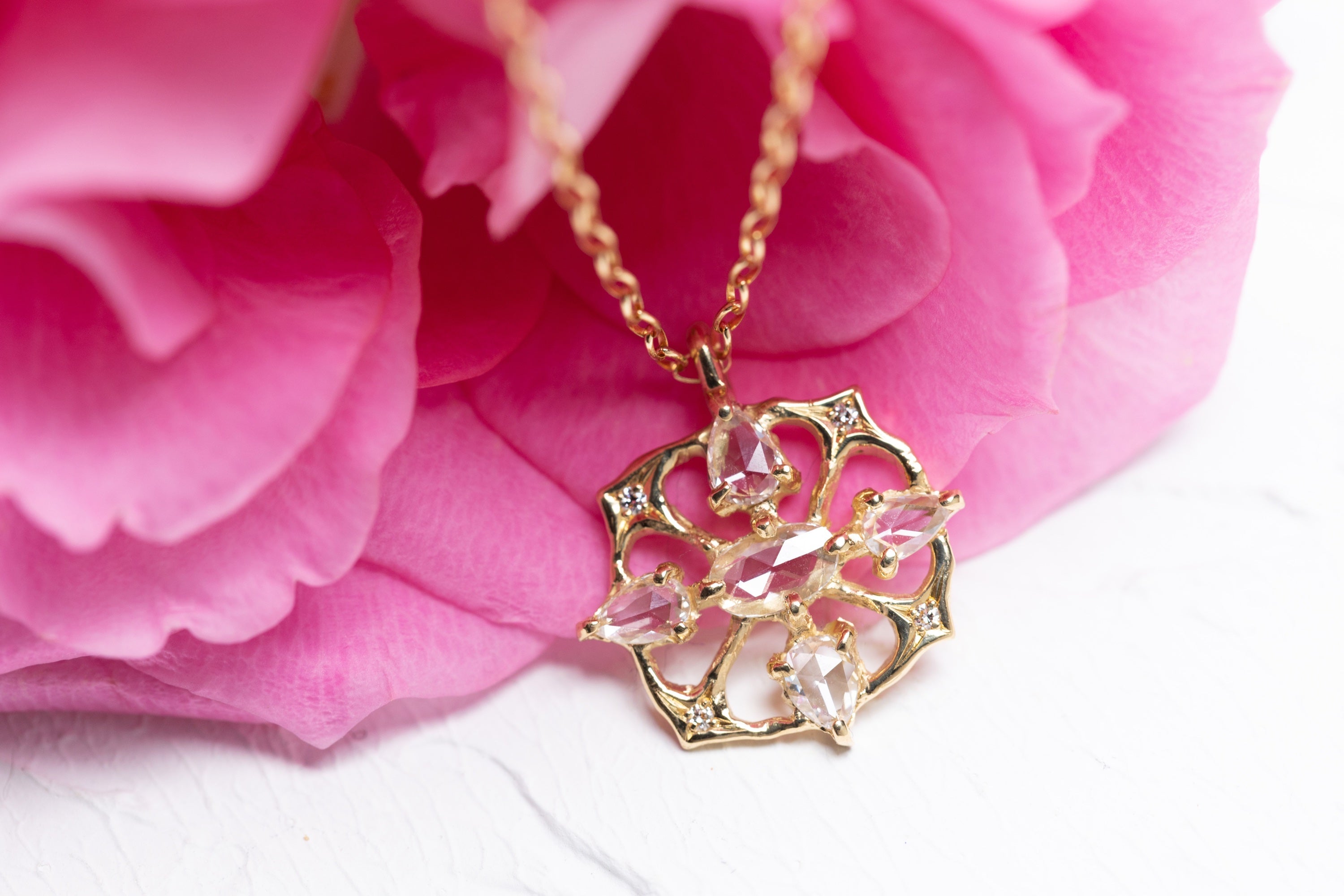 Rose Cut Diamond Mosaic Necklace