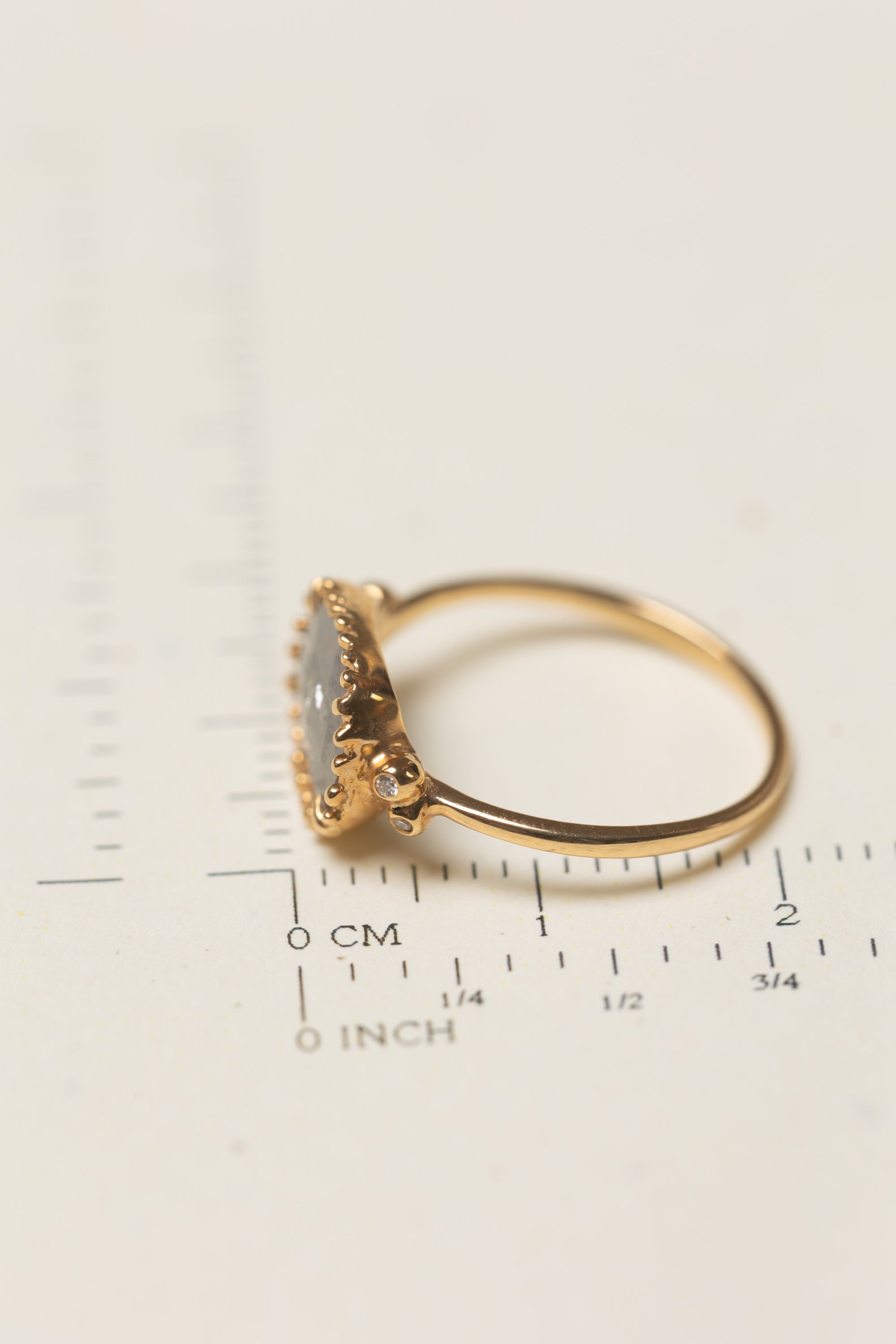 Large Diamond Slice Rose Gold Ring (18k)