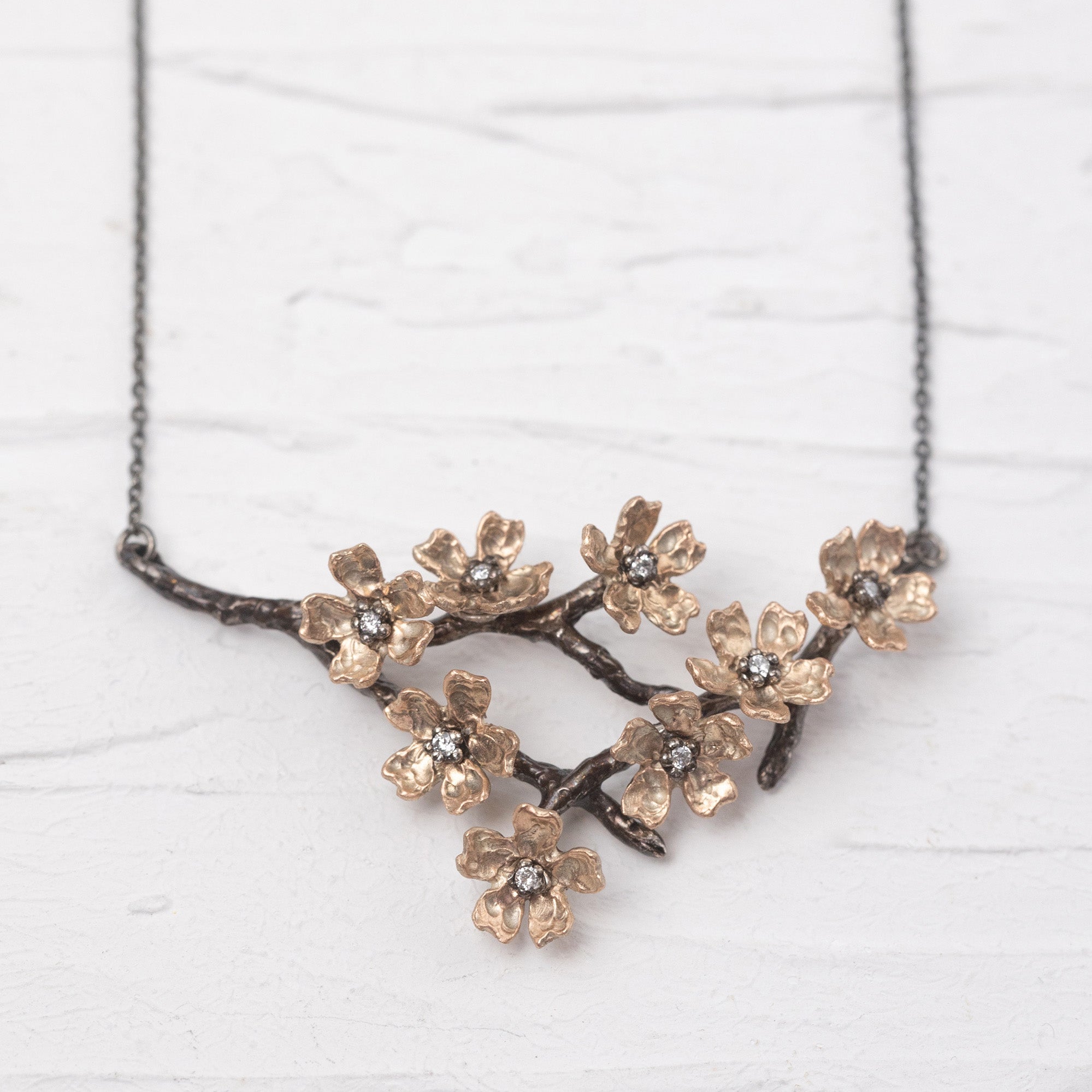 8 Flower Sakura Branch Necklace