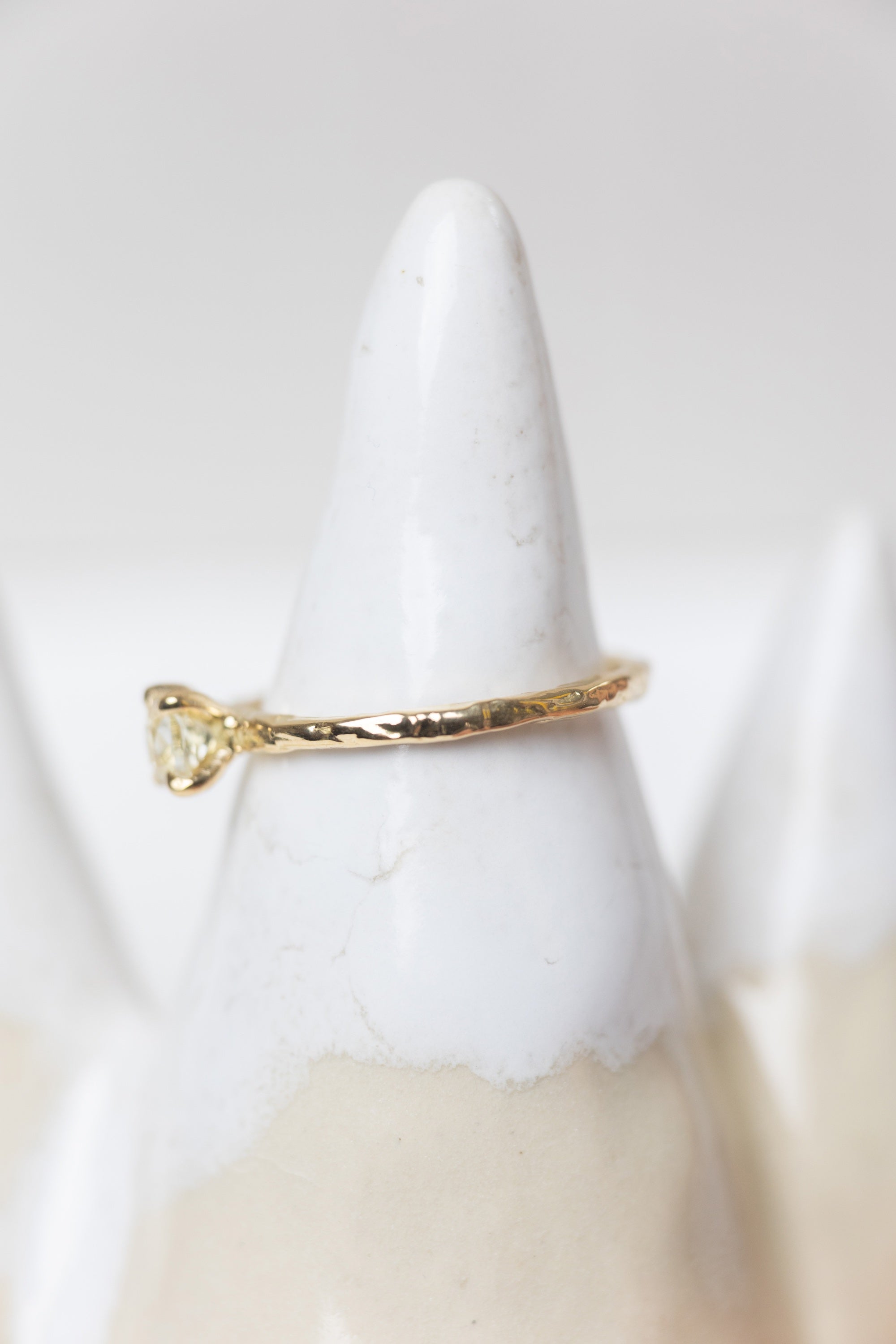 Leslie: Antique Diamond Ring on a 18k Textured Band