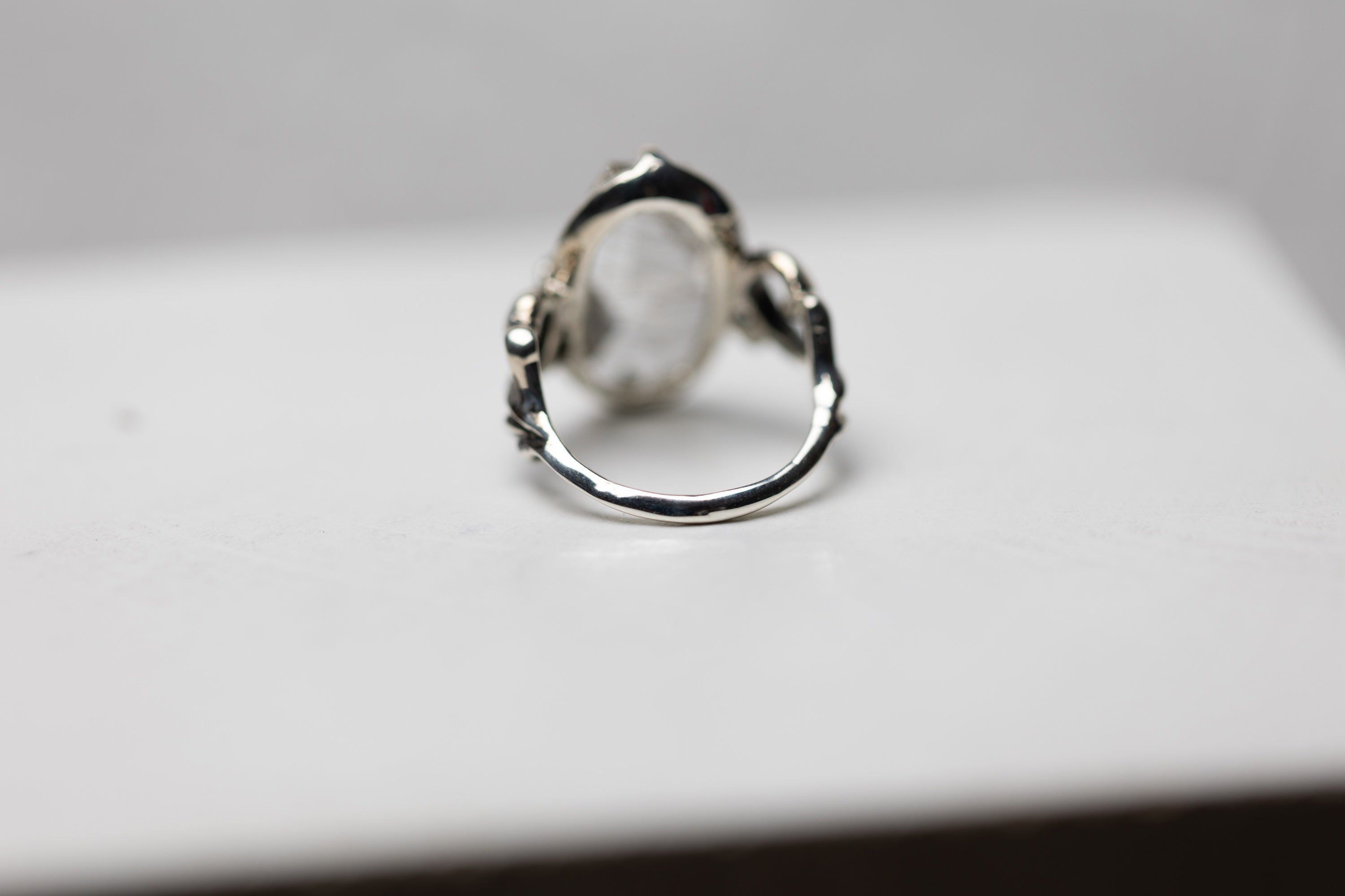 Rutilated Quartz Arabesque Silver Ring