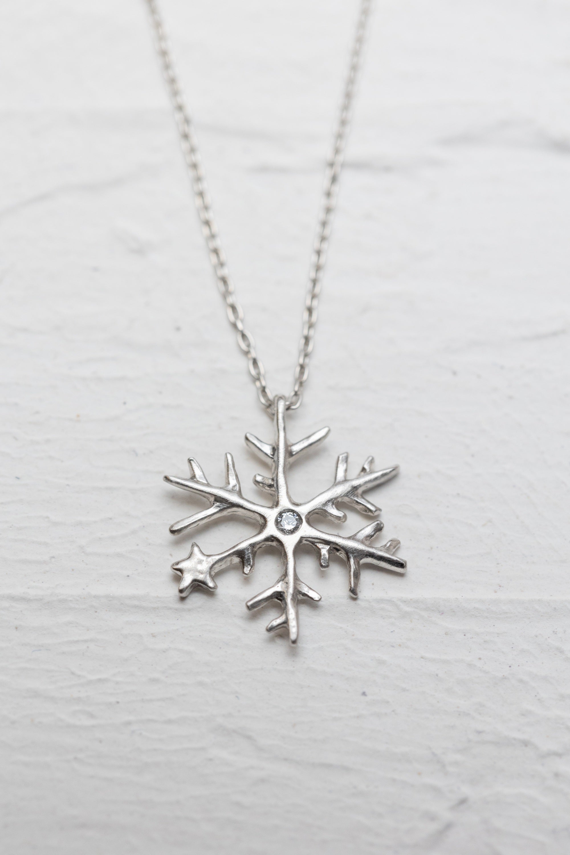 Platinum Snowflake Necklace