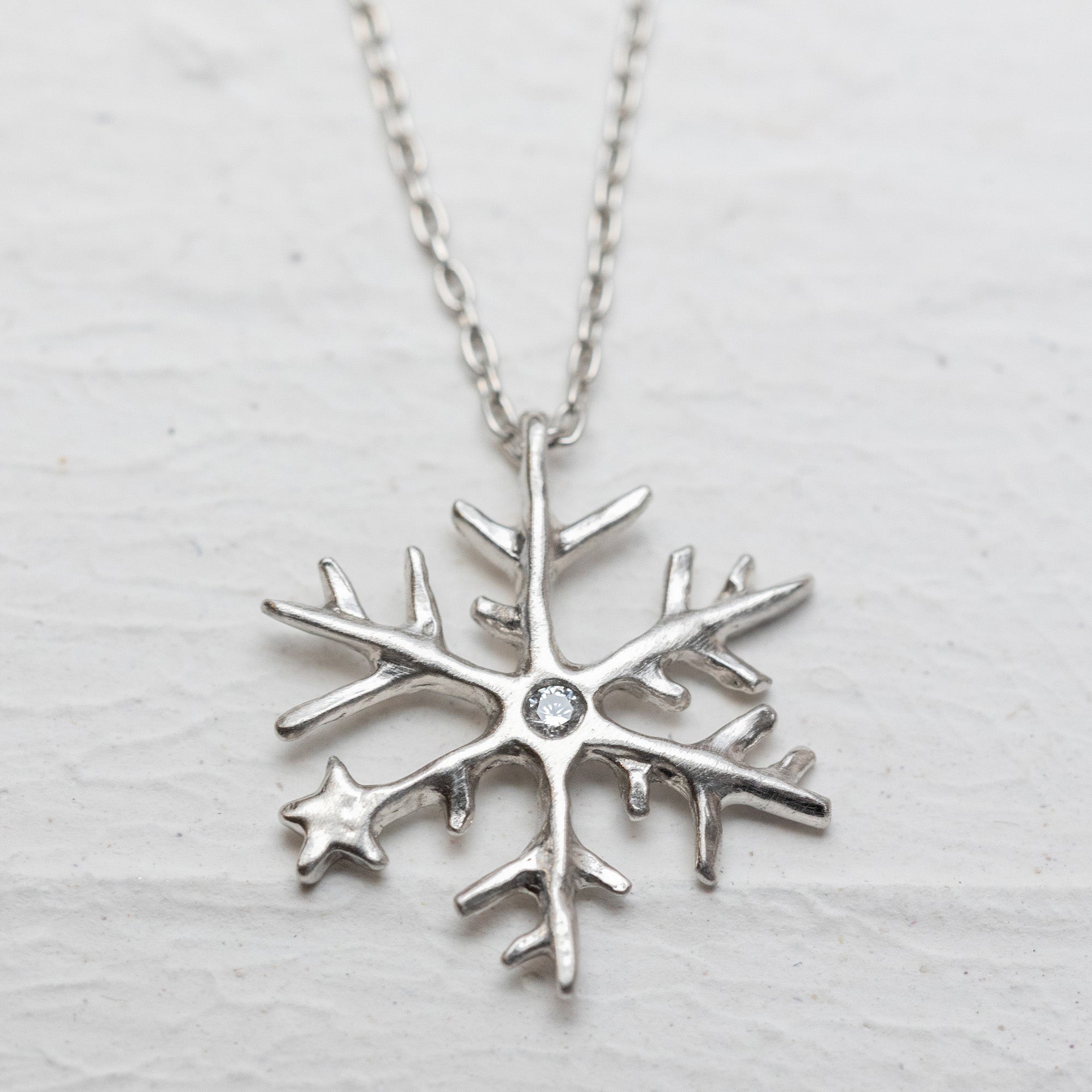Platinum Snowflake Necklace