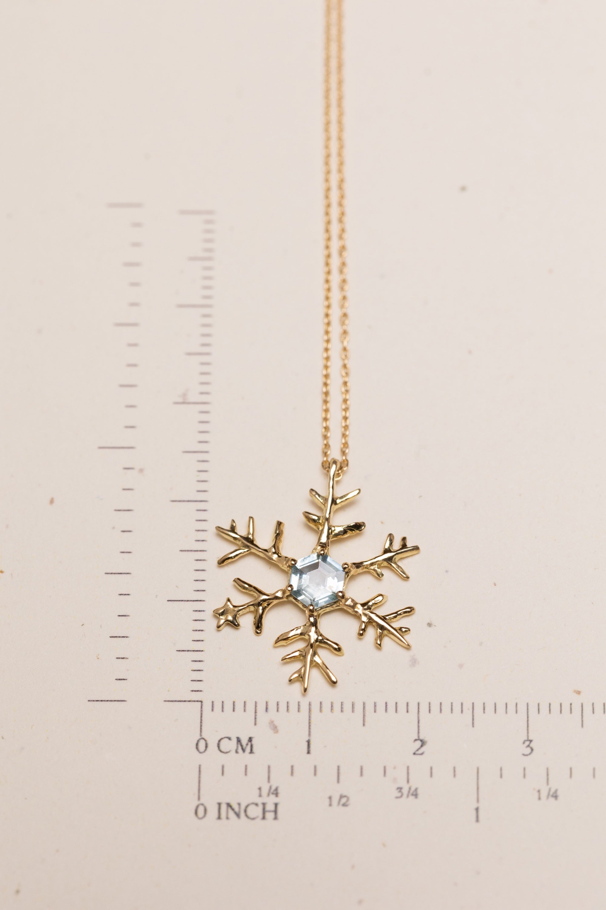 Icy Blue Montana Sapphire Snowflake Necklace