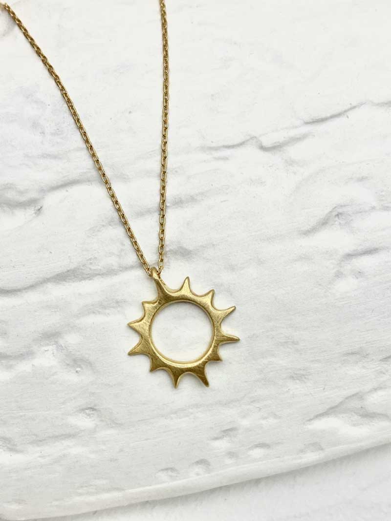 Large Golden Sun on a Thick Gold Chain (18k)