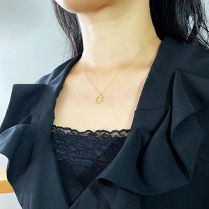 Large Gold Sun Necklace on a Thin Gold Chain (18k)