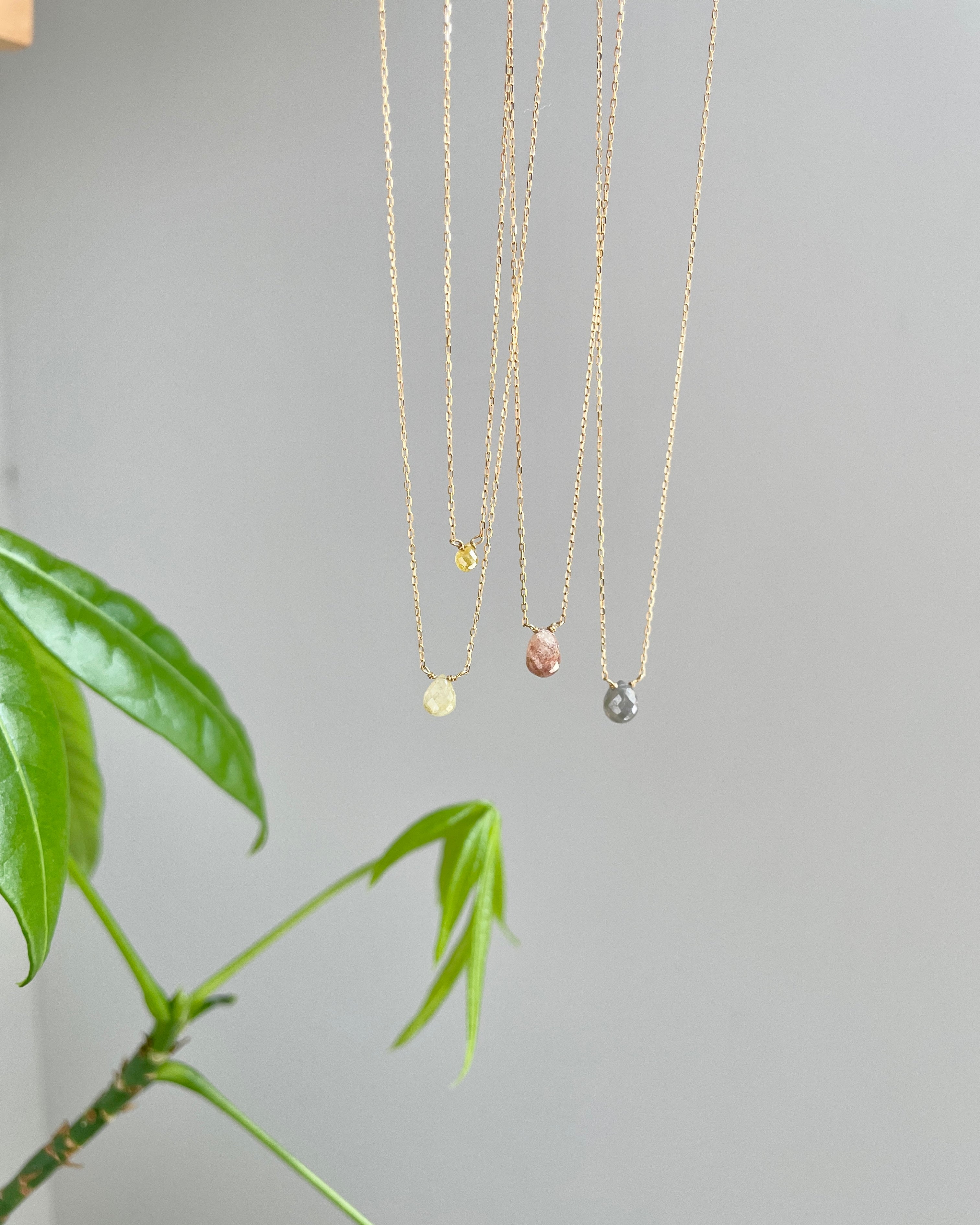 Reddish Briolette Diamond Necklace (18k)