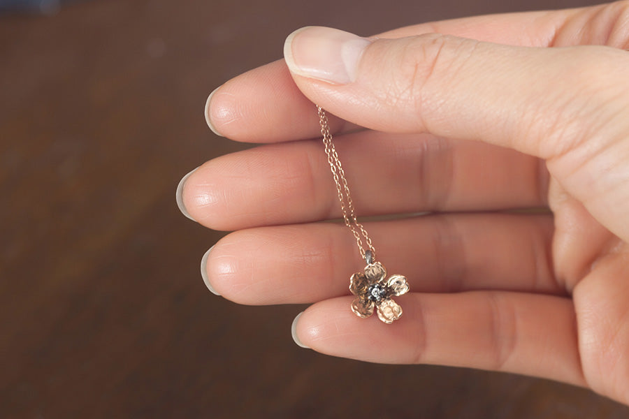 Rose Gold Sakura Necklace (10k)
