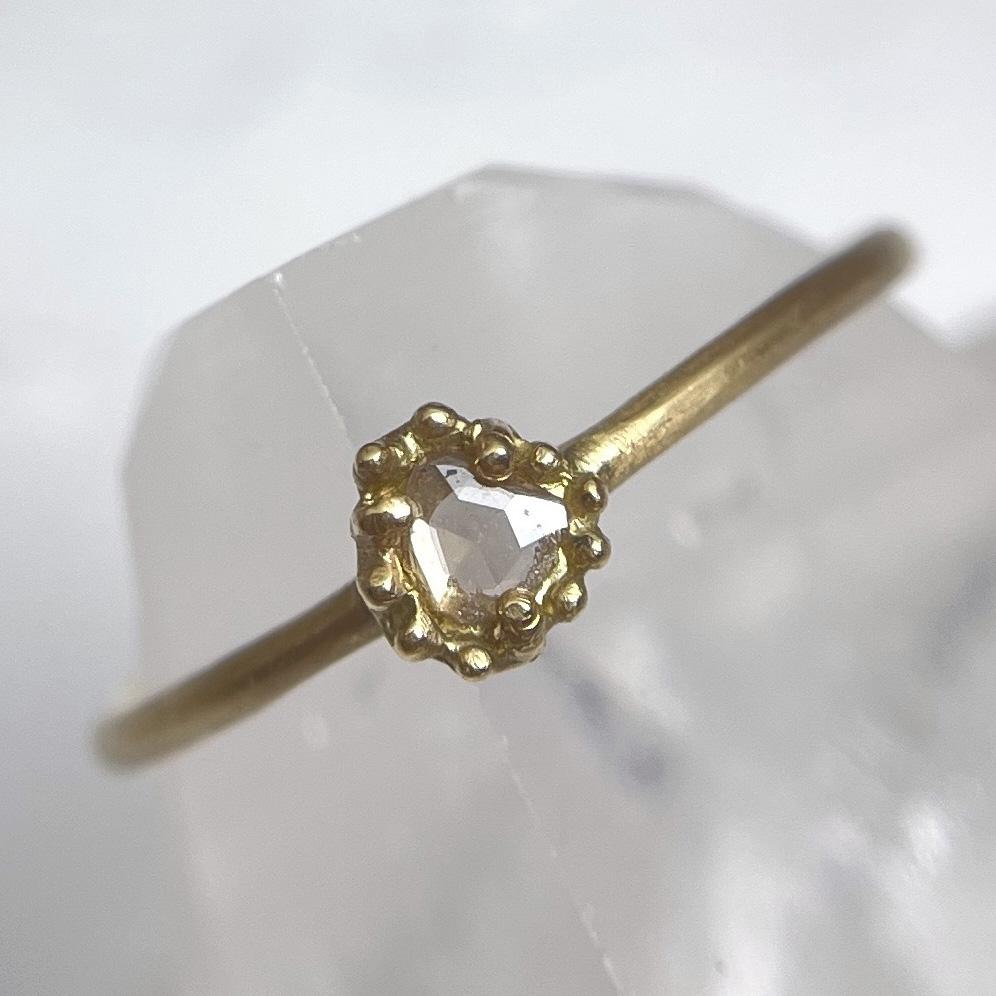 Small Light Brown Rose Cut Diamond Ring (18k)