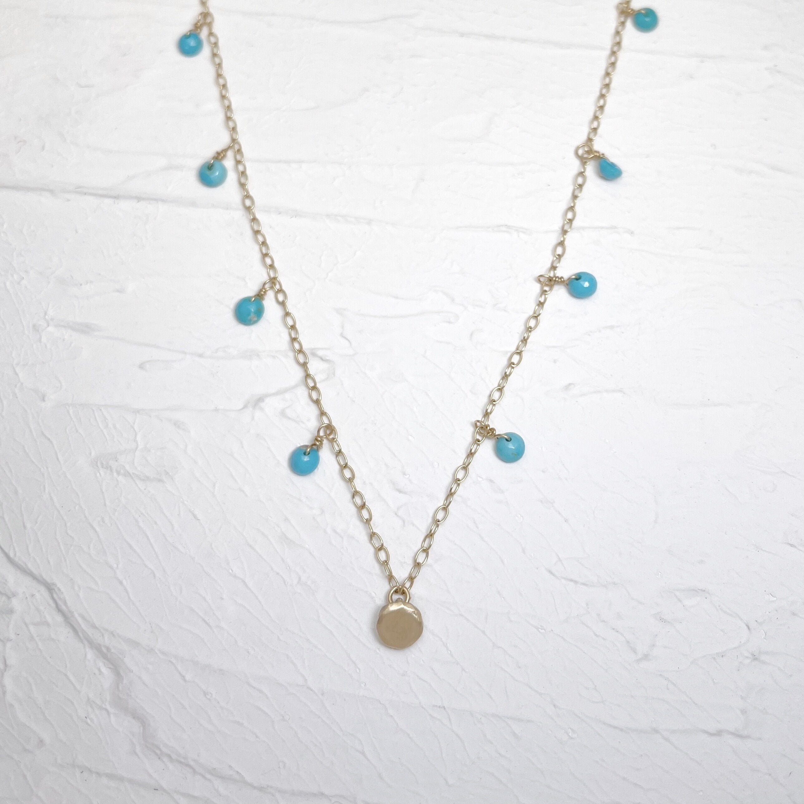 Tiny Dot on Turquoise Beaded Chain