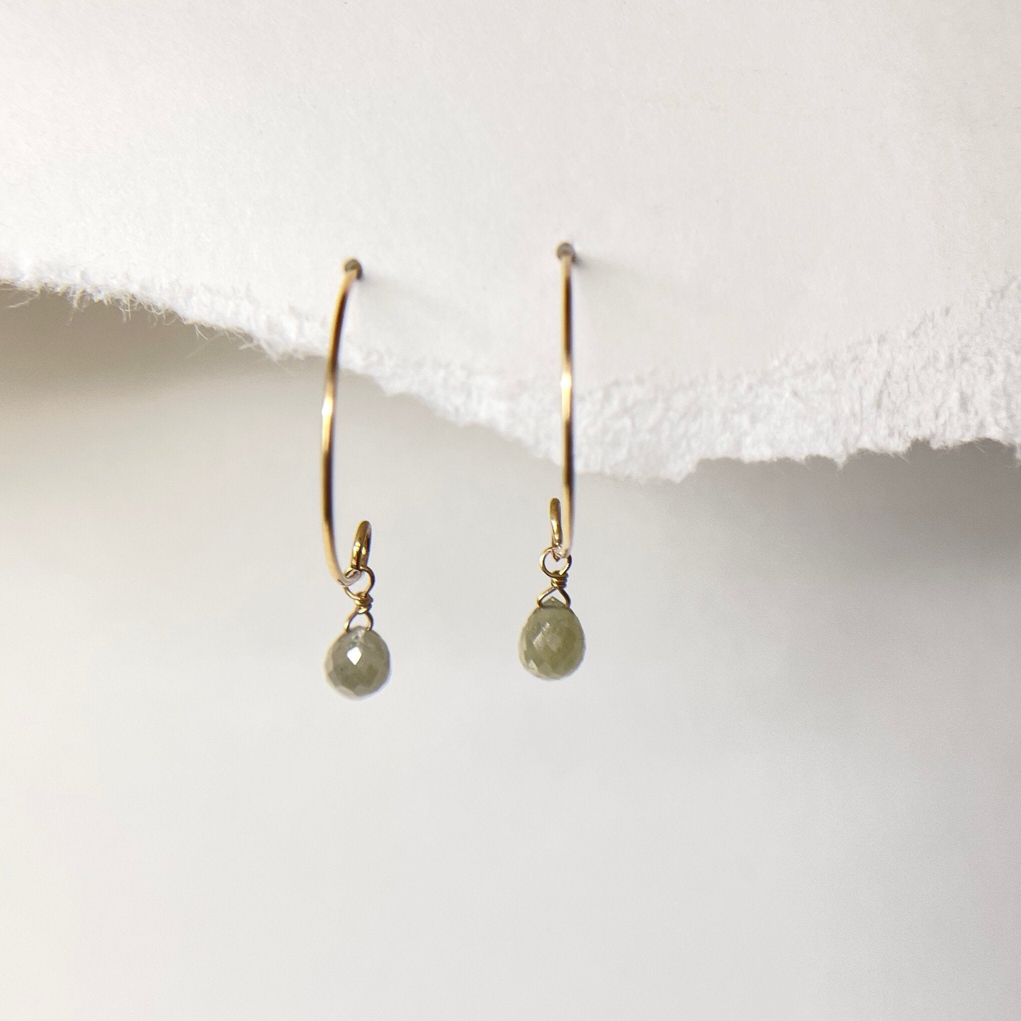 Tiny Briolette Diamond Earrings (18k)