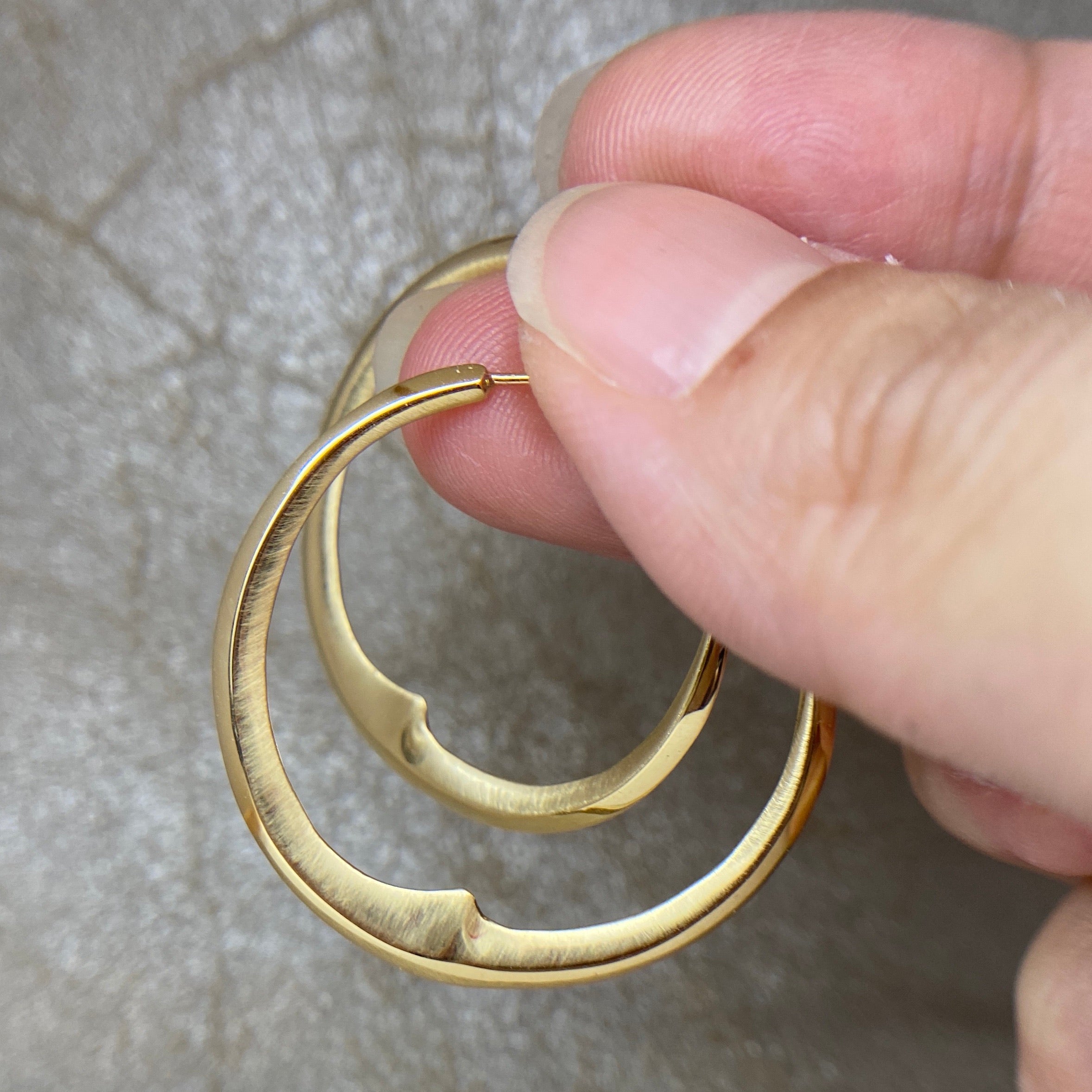 Large Gold Crescent Moon Hoops (18k)
