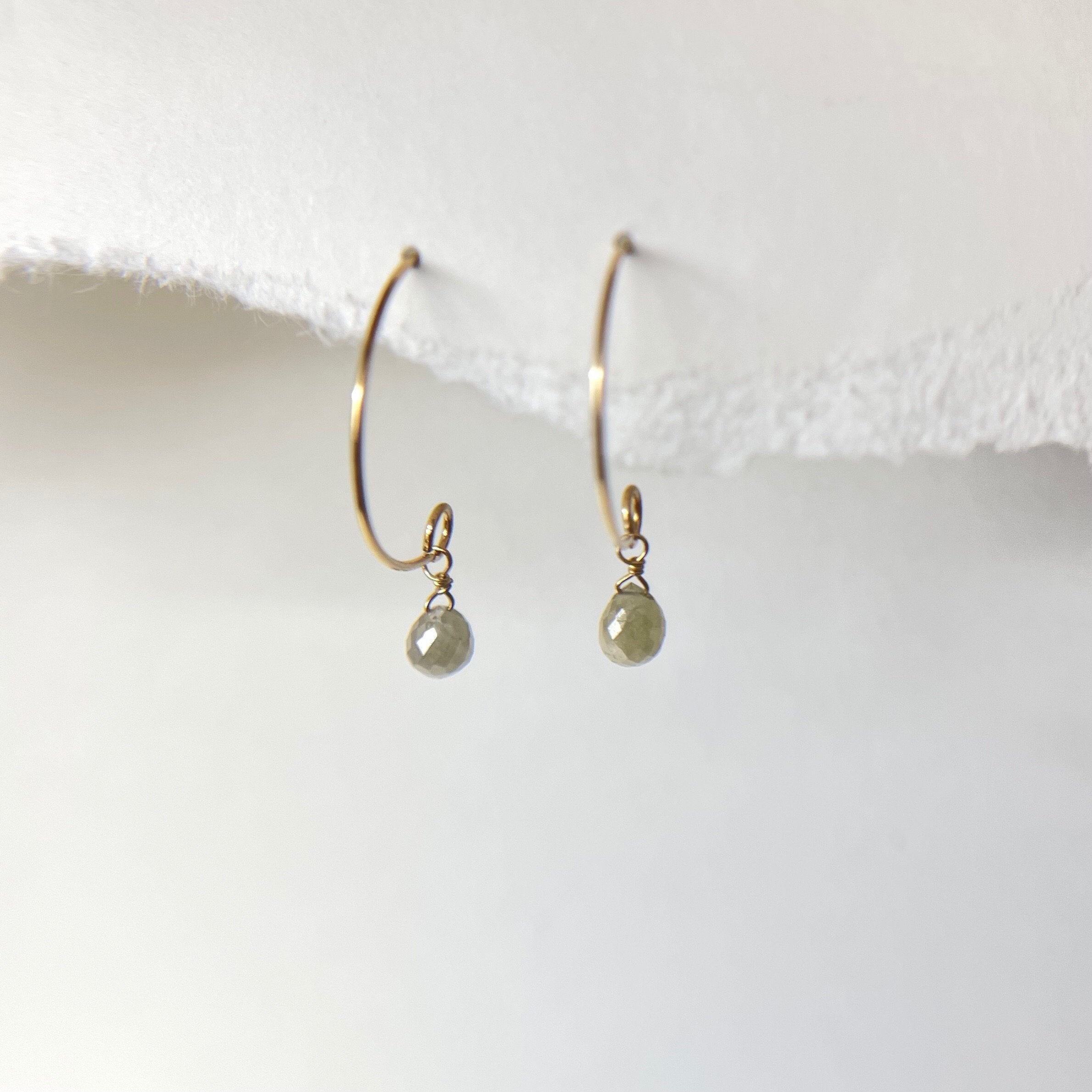 Tiny Briolette Diamond Earrings (18k)
