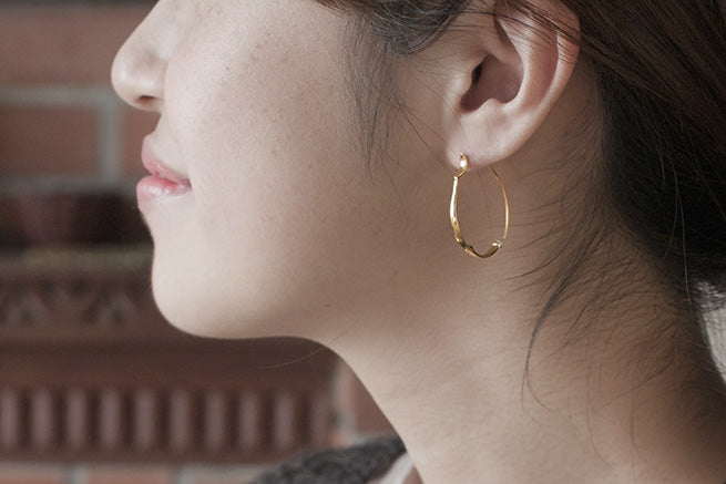 Gold Arabesque Hoop Earrings