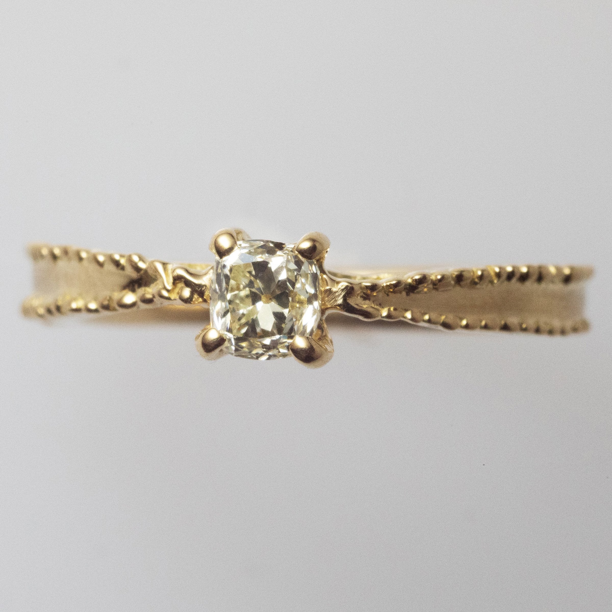 Melissa - Antique Diamond on 18k Milgrain-like Edged Ring